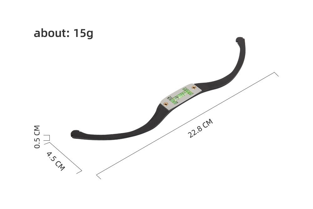 Aluminum Alloy Bow-Shaped Eyebrow Ruler with Horizontal & Vertical Level