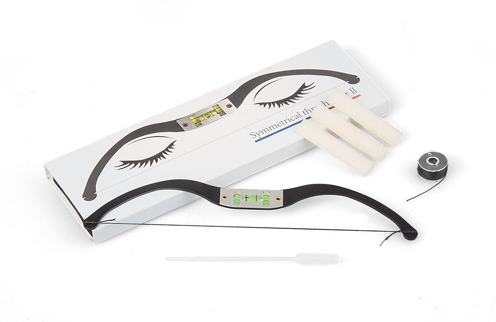 Aluminum Alloy Bow-Shaped Eyebrow Ruler with Horizontal & Vertical Level