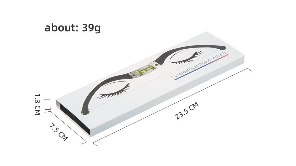 Aluminum Alloy Bow-Shaped Eyebrow Ruler with Horizontal & Vertical Level