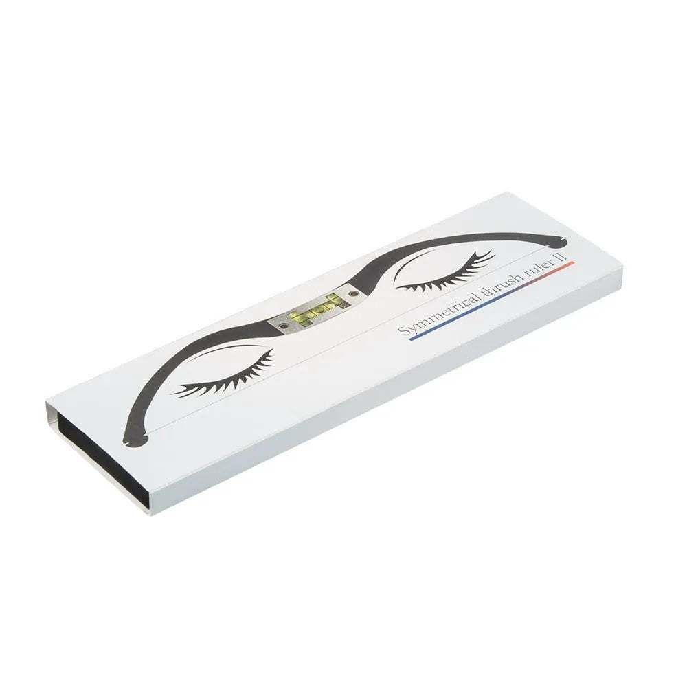 Aluminum Alloy Bow-Shaped Eyebrow Ruler with Horizontal & Vertical Level