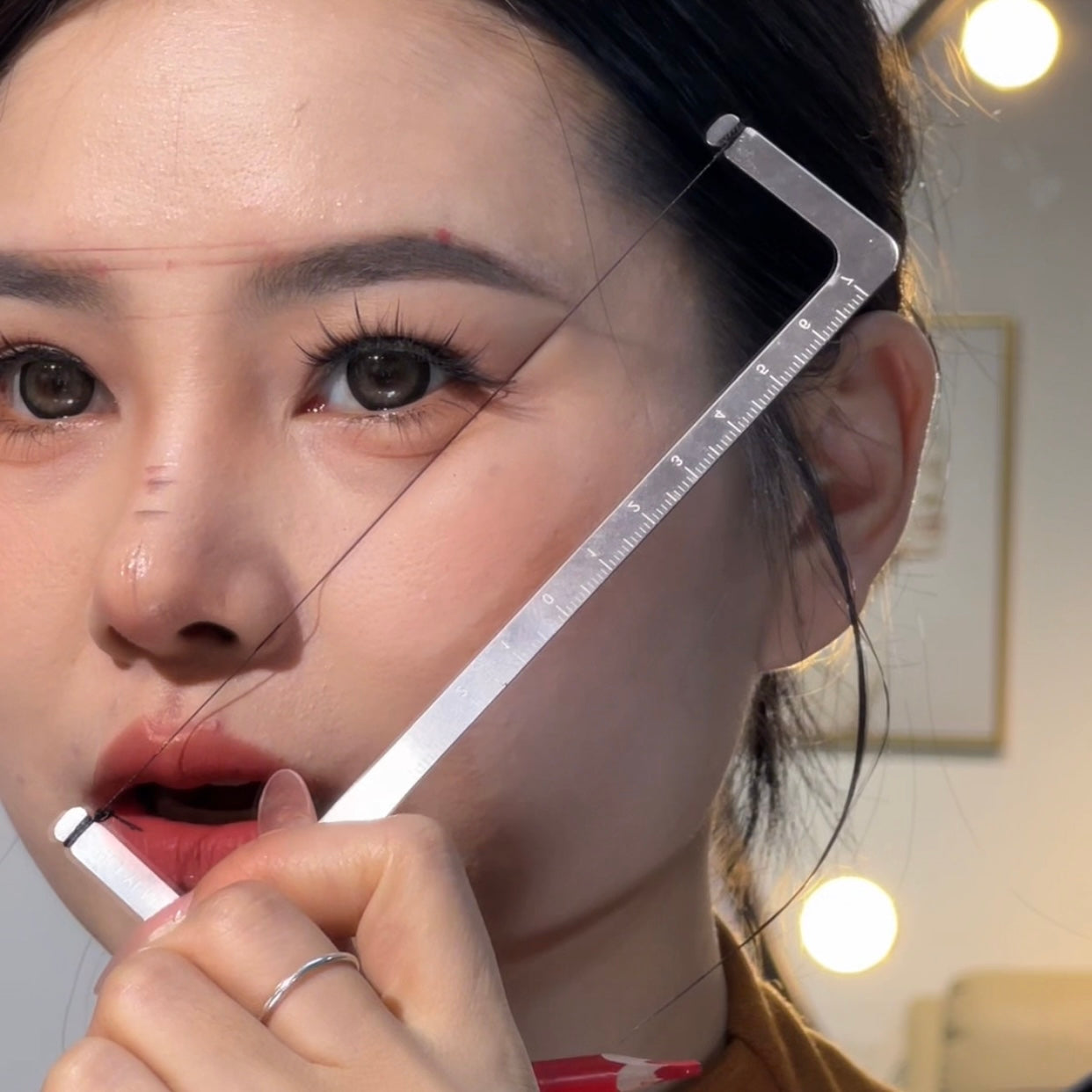 1-Minute Brow Mapping Tool – Stainless Steel Brow Shaping Ruler Kit for PMU Artists