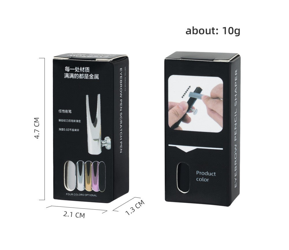 Cylinder-shaped Metal Eyebrow Pencil Sharpener - 3PCS