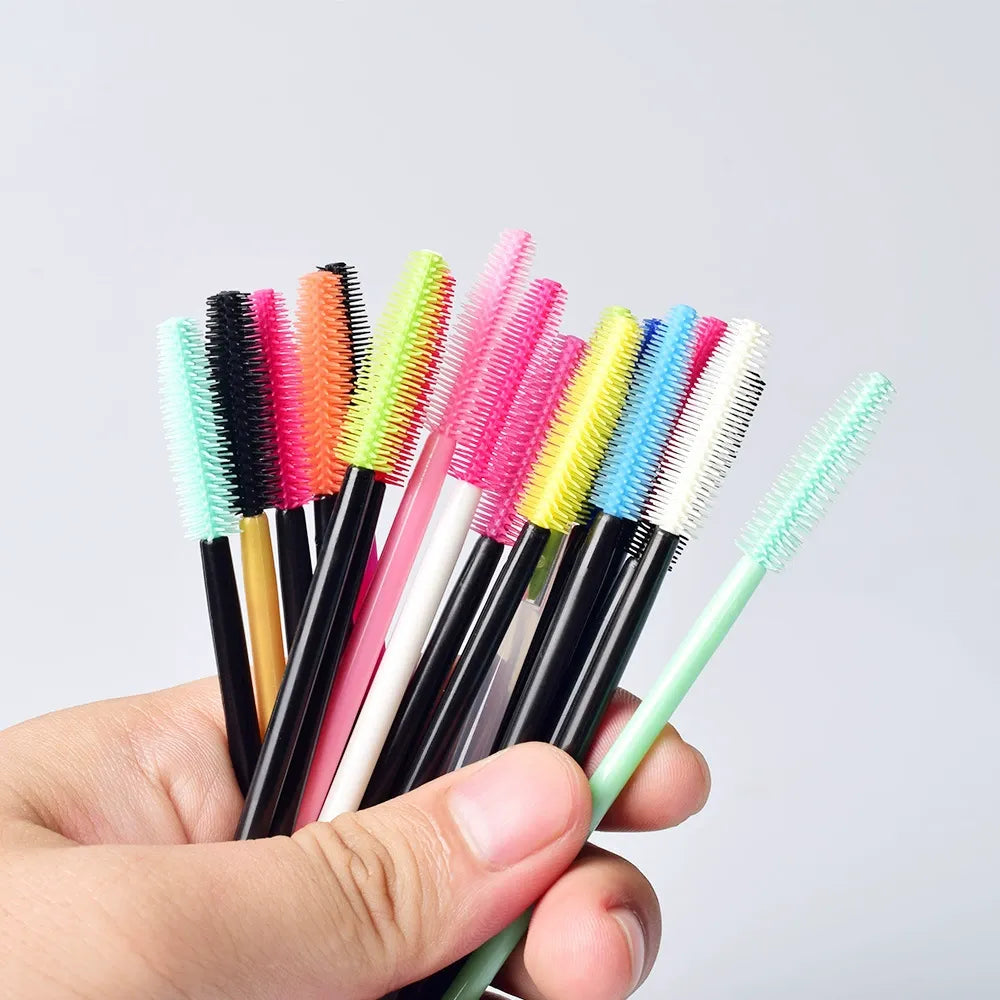 Disposable Silicone Mascara Wands – Colorful Flexible Eyelash & Brow Brushes | 50PCS