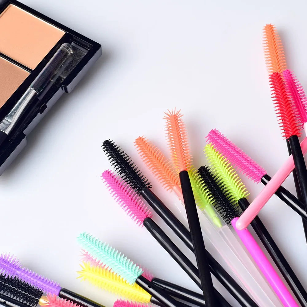 Disposable Silicone Mascara Wands – Colorful Flexible Eyelash & Brow Brushes | 50PCS