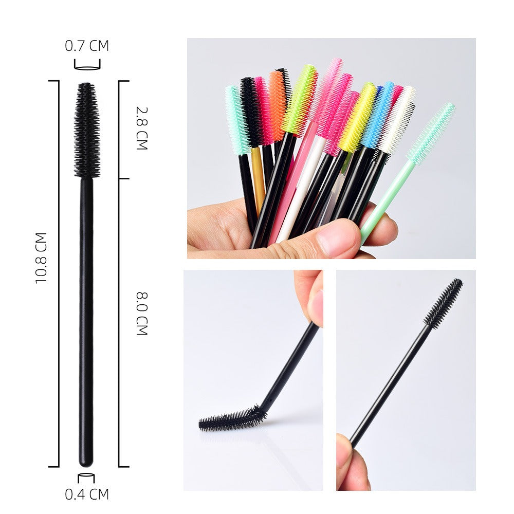 Disposable Silicone Mascara Wands – Colorful Flexible Eyelash & Brow Brushes | 50PCS