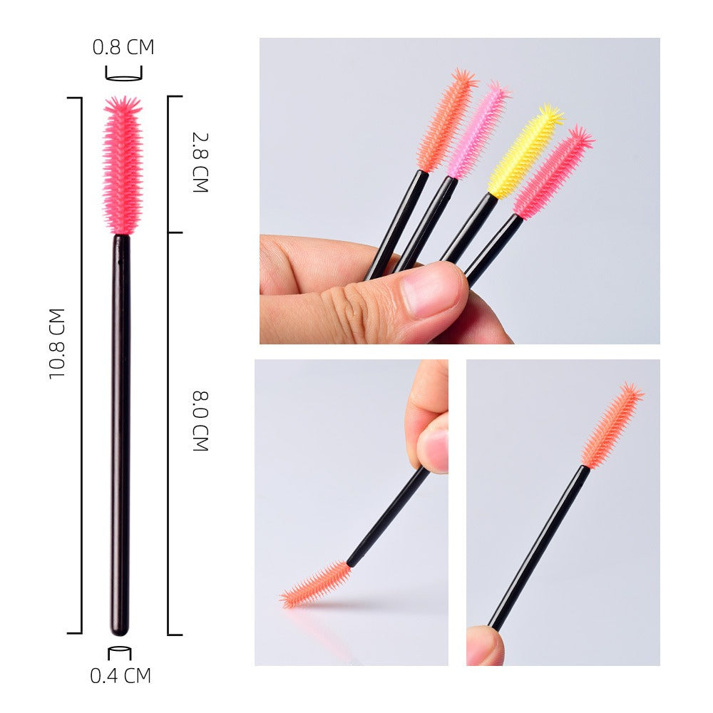Disposable Silicone Mascara Wands – Colorful Flexible Eyelash & Brow Brushes | 50PCS