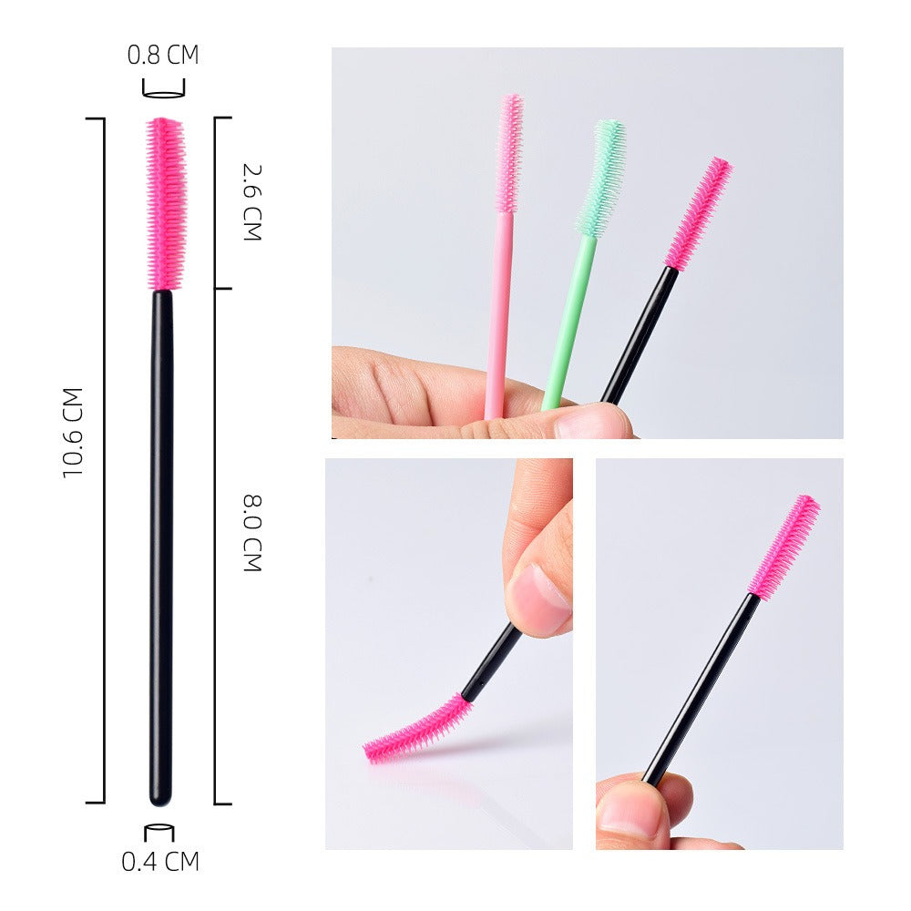 Disposable Silicone Mascara Wands – Colorful Flexible Eyelash & Brow Brushes | 50PCS