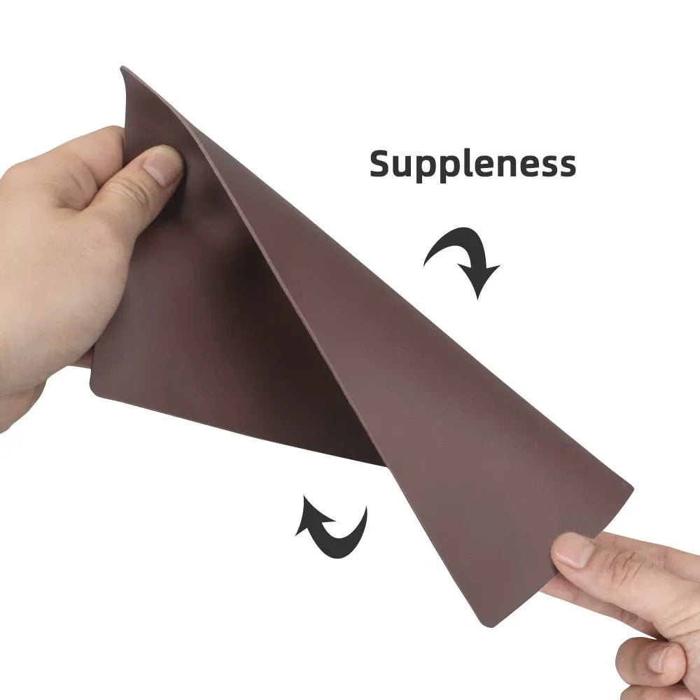 Blank Brown Double-Sided PMU & Tattoo Practice Skin | Long Rectangle Flexible Silicone Training Pad