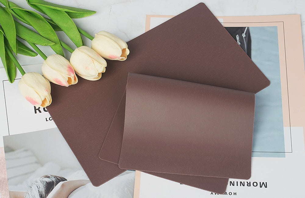 Blank Brown Double-Sided PMU & Tattoo Practice Skin | Long Rectangle Flexible Silicone Training Pad