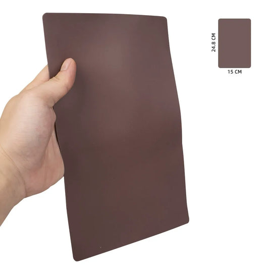 Blank Brown Double-Sided PMU & Tattoo Practice Skin | Long Rectangle Flexible Silicone Training Pad