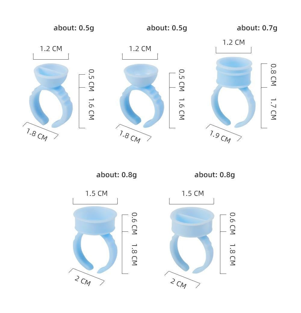 Blue PMU Pigment Ring Cups – Divided & Non-Divided