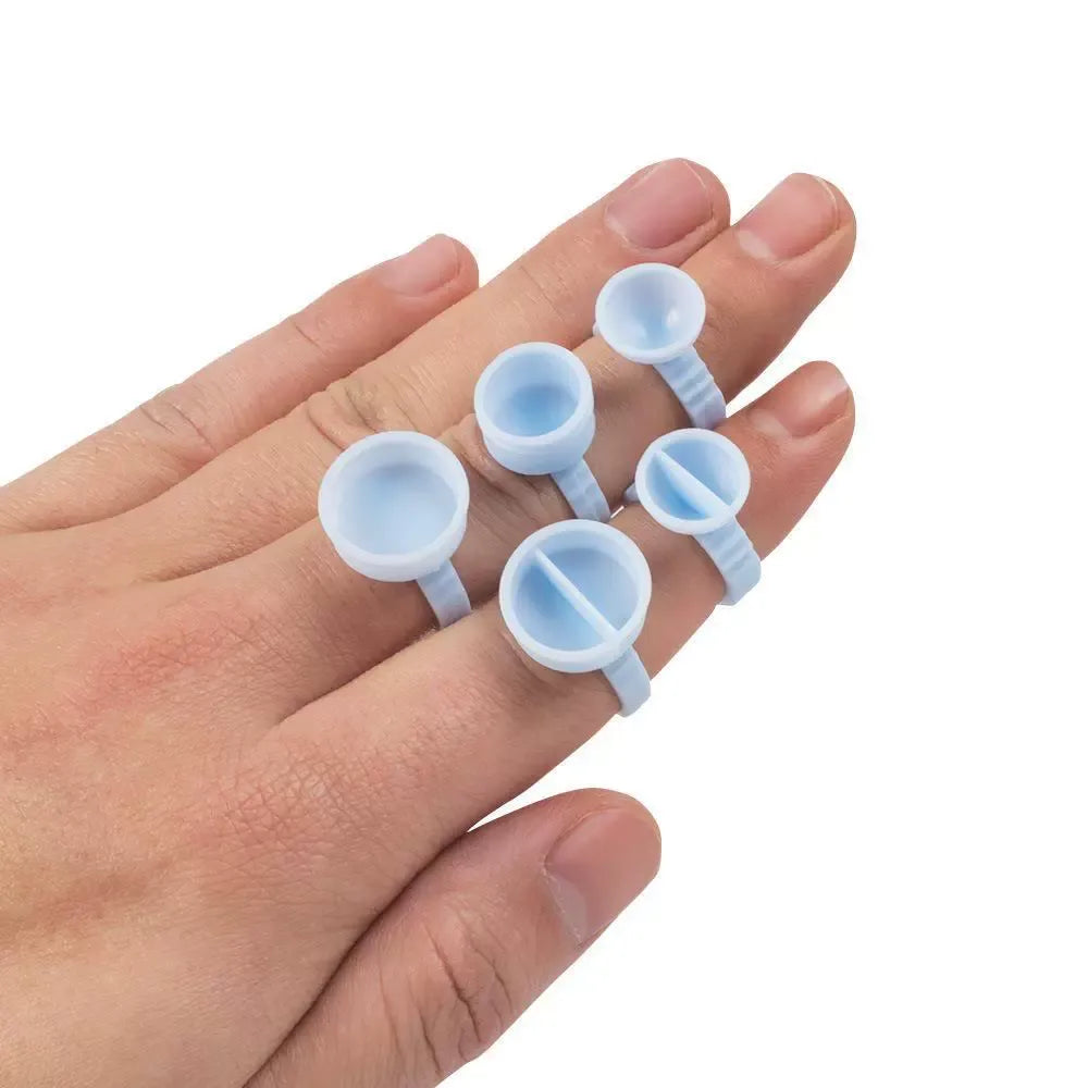 Blue PMU Pigment Ring Cups – Divided & Non-Divided