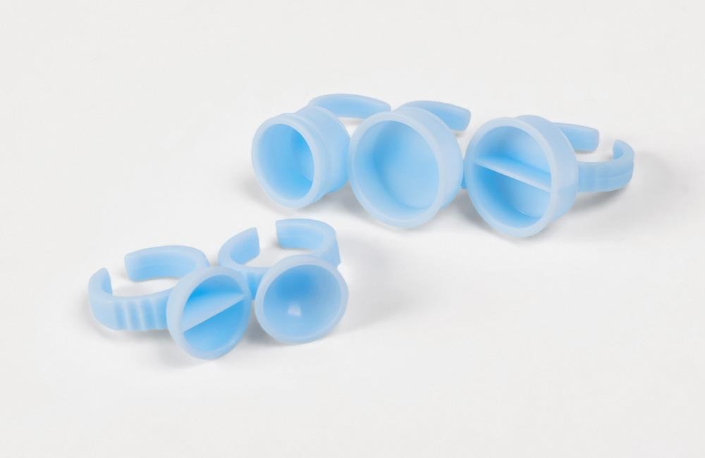 Blue PMU Pigment Ring Cups – Divided & Non-Divided