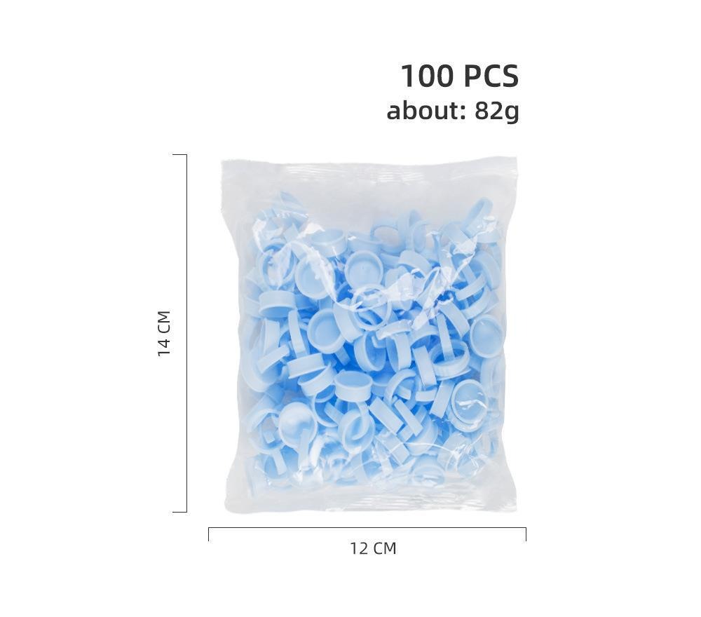 Blue PMU Pigment Ring Cups – Divided & Non-Divided