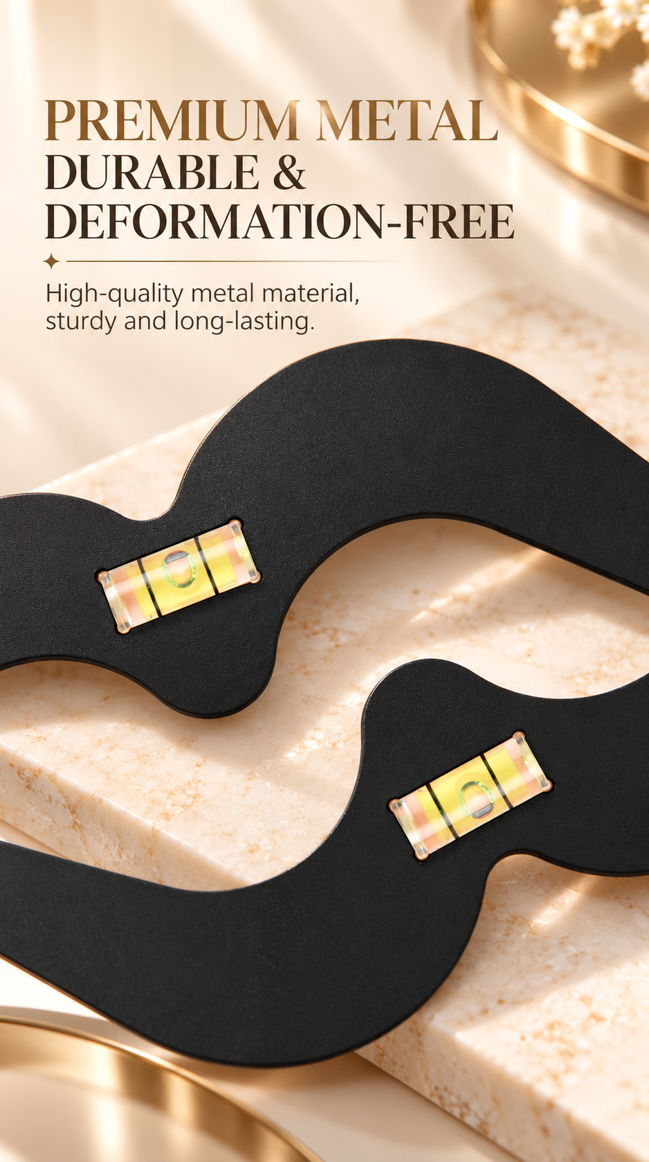 Professional PMU Lip Mapping Ruler with Bubble Level – Metal Lip Symmetry Design Tool