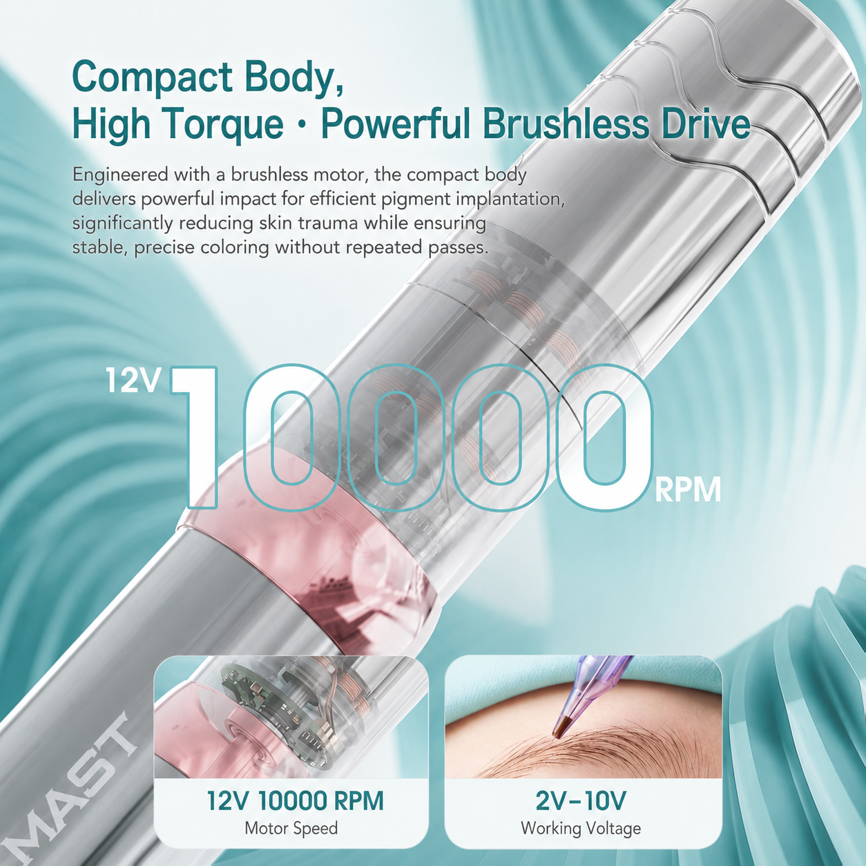Mast P10 Pro Wireless PMU Machine – Professional Brushless Wireless Tattoo & Permanent Makeup Pen