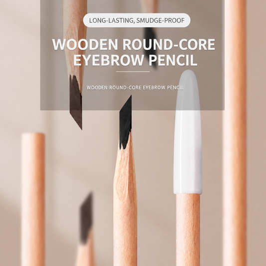 Professional Wooden Round-Core Machete Eyebrow Pencil – Waterproof Brow Mapping & Hairstroke Design Pencil, 12PCS/Pack