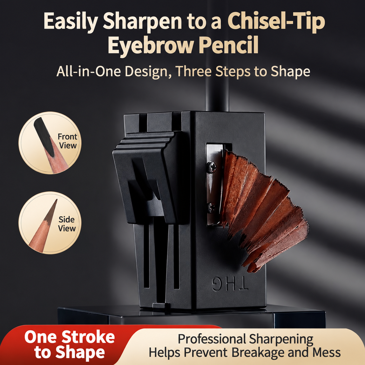 THG Professional Eyebrow Pencil Sharpener – Machete Tip PMU Brow Pencil Shaping Tool