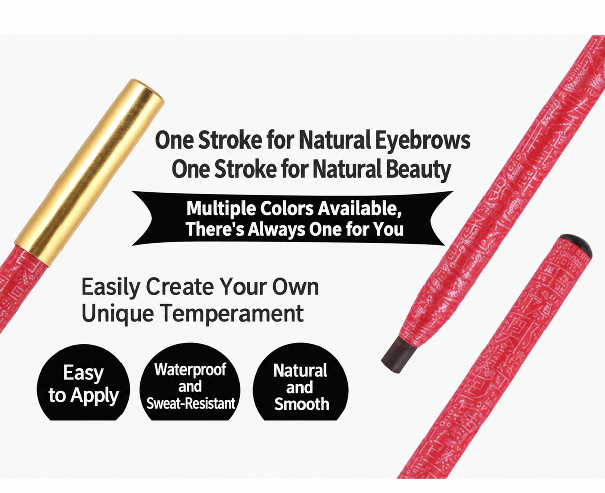 Professional Pull-String Hard-Core Eyebrow Pencil – Waterproof PMU Brow Mapping Pencil, 12PCS/Box