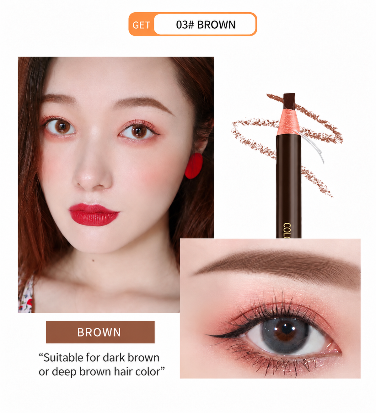 NILAI 1818 Professional Pull-String Eyebrow Pencil – Waterproof Flat-Tip Brow Mapping & Makeup Pencil - 12PCS/PACK
