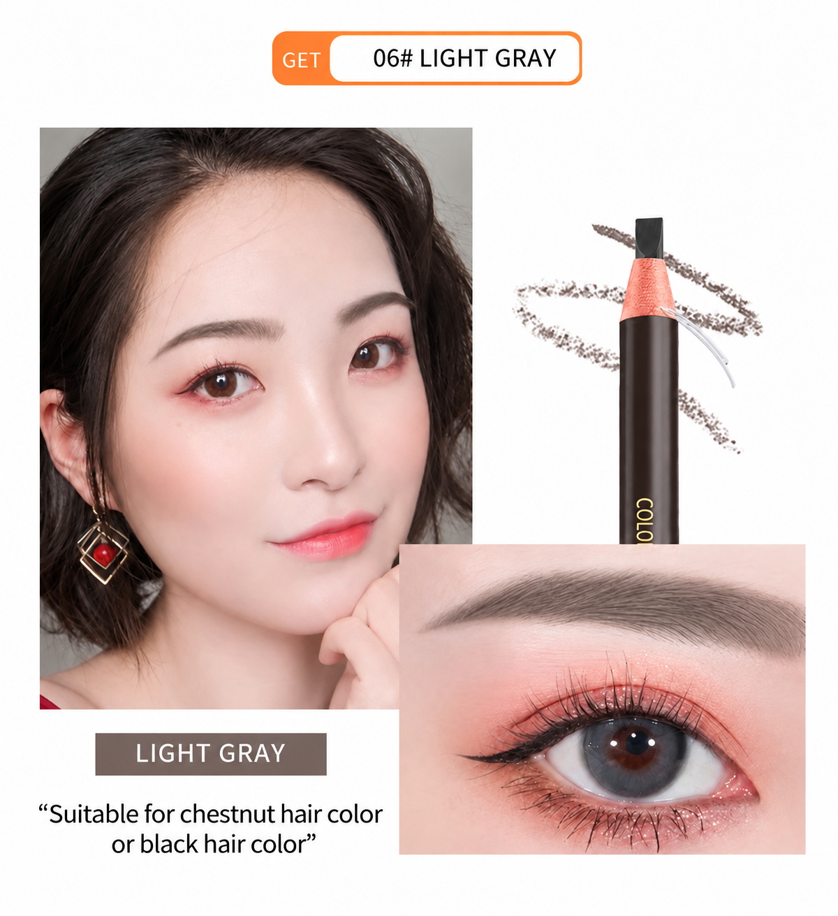 NILAI 1818 Professional Pull-String Eyebrow Pencil – Waterproof Flat-Tip Brow Mapping & Makeup Pencil - 12PCS/PACK