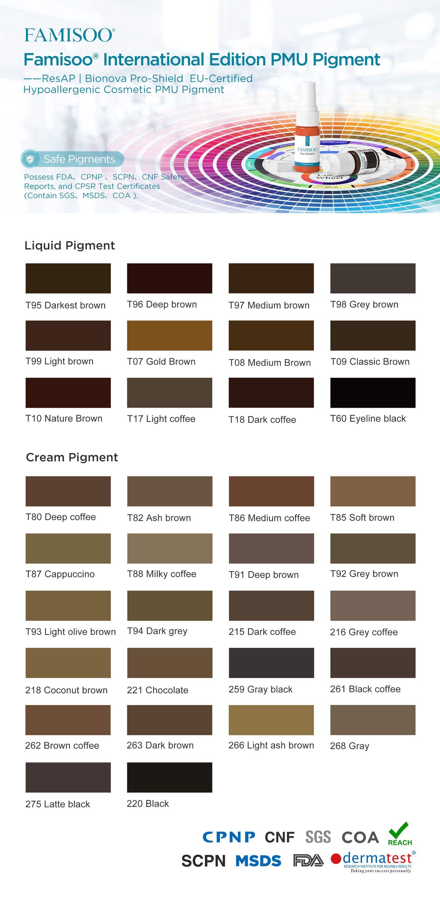 NUOJO FAMISOO® 15ML PMU Pigments – International Edition