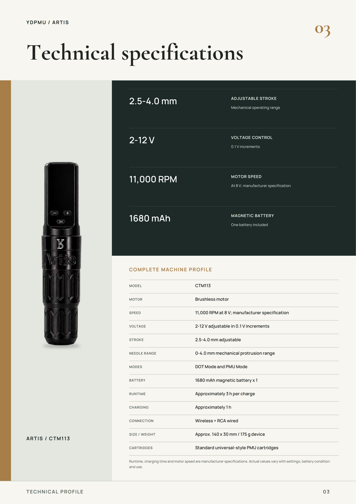 YD Artis Wireless SMP Machine – DOT Mode, Adjustable 2.5–4.0mm Stroke