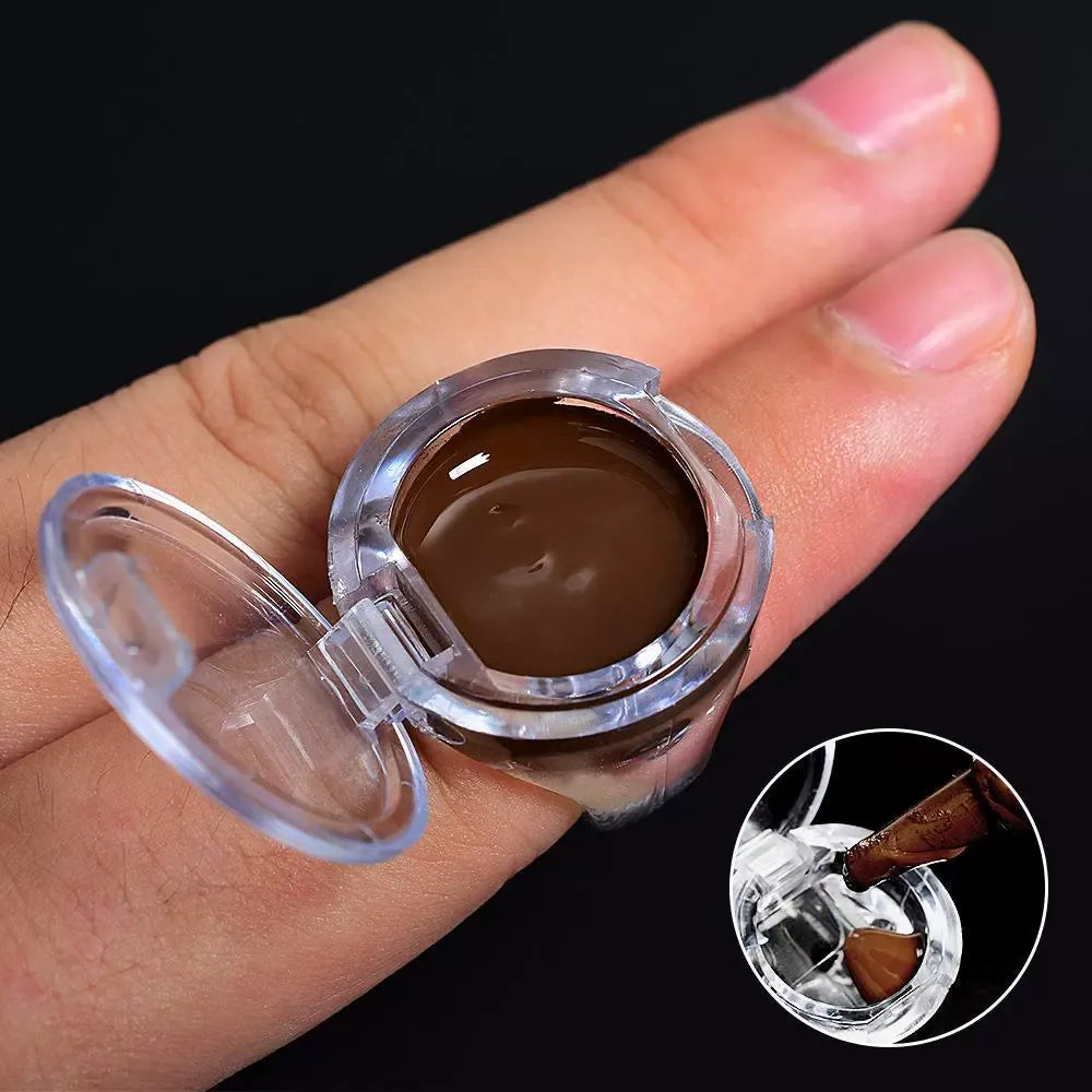 Crystal Flip-Lid Pigment Ring Cup – Transparent PMU Ink Holder for Microblading, Tattoo & Permanent Makeup