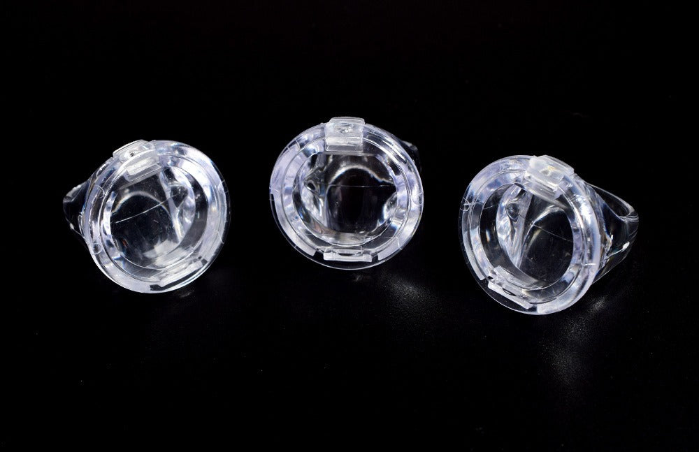 Crystal Flip-Lid Pigment Ring Cup – Transparent PMU Ink Holder for Microblading, Tattoo & Permanent Makeup