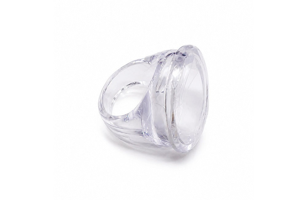Crystal Flip-Lid Pigment Ring Cup – Transparent PMU Ink Holder for Microblading, Tattoo & Permanent Makeup