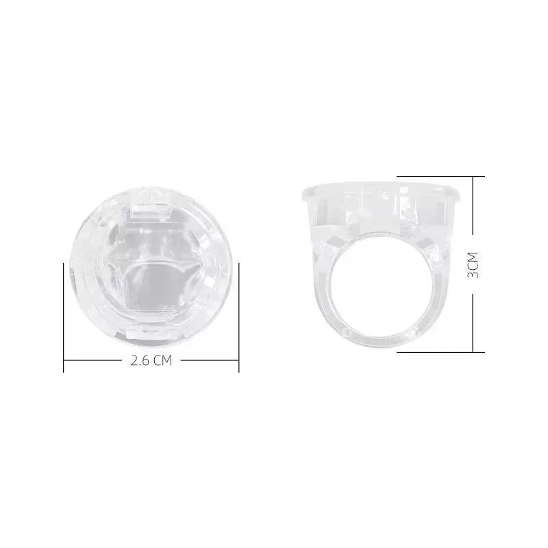 Crystal Flip-Lid Pigment Ring Cup – Transparent PMU Ink Holder for Microblading, Tattoo & Permanent Makeup
