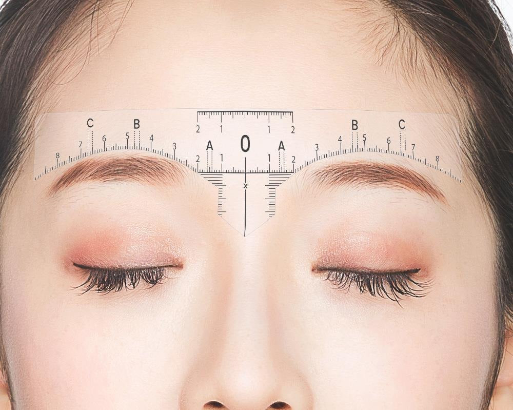 Disposable Eyebrow Mapping Ruler Sticker – Professional PMU Brow Design Measuring Tool