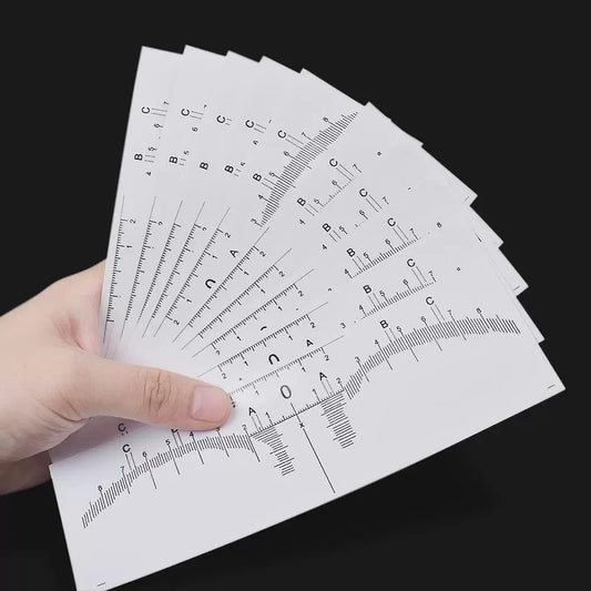 Disposable Eyebrow Mapping Ruler Sticker – Professional PMU Brow Design Measuring Tool