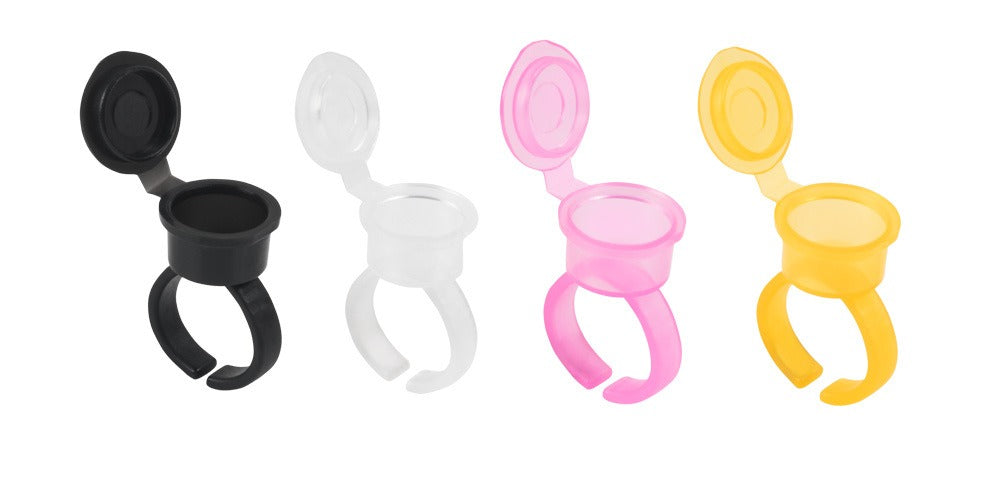 Disposable Flip-Top Pigment Ring Cups – 50pcs Adjustable PMU Ink Cups