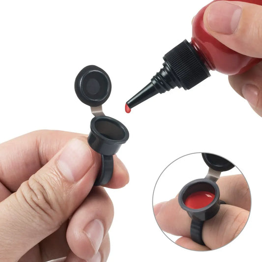 Disposable Flip-Top Pigment Ring Cups – 50pcs Adjustable PMU Ink Cups