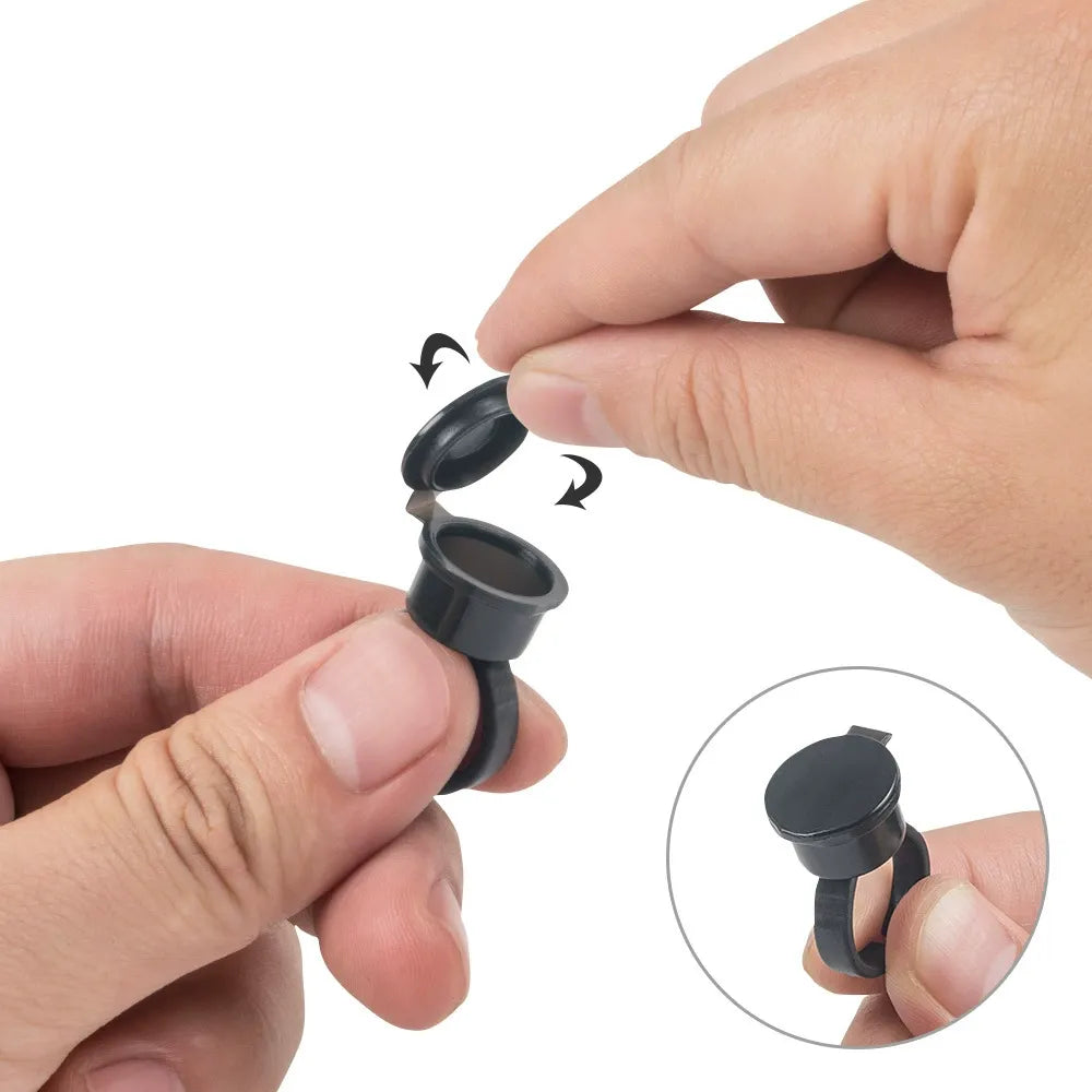 Disposable Flip-Top Pigment Ring Cups – 50pcs Adjustable PMU Ink Cups