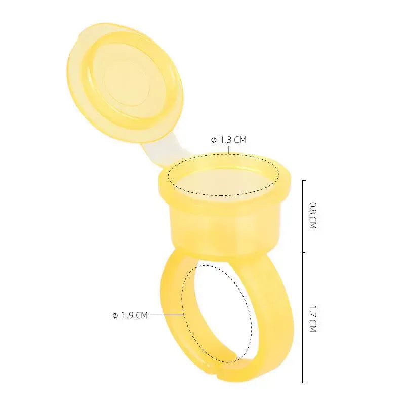 Disposable Flip-Top Pigment Ring Cups – 50pcs Adjustable PMU Ink Cups