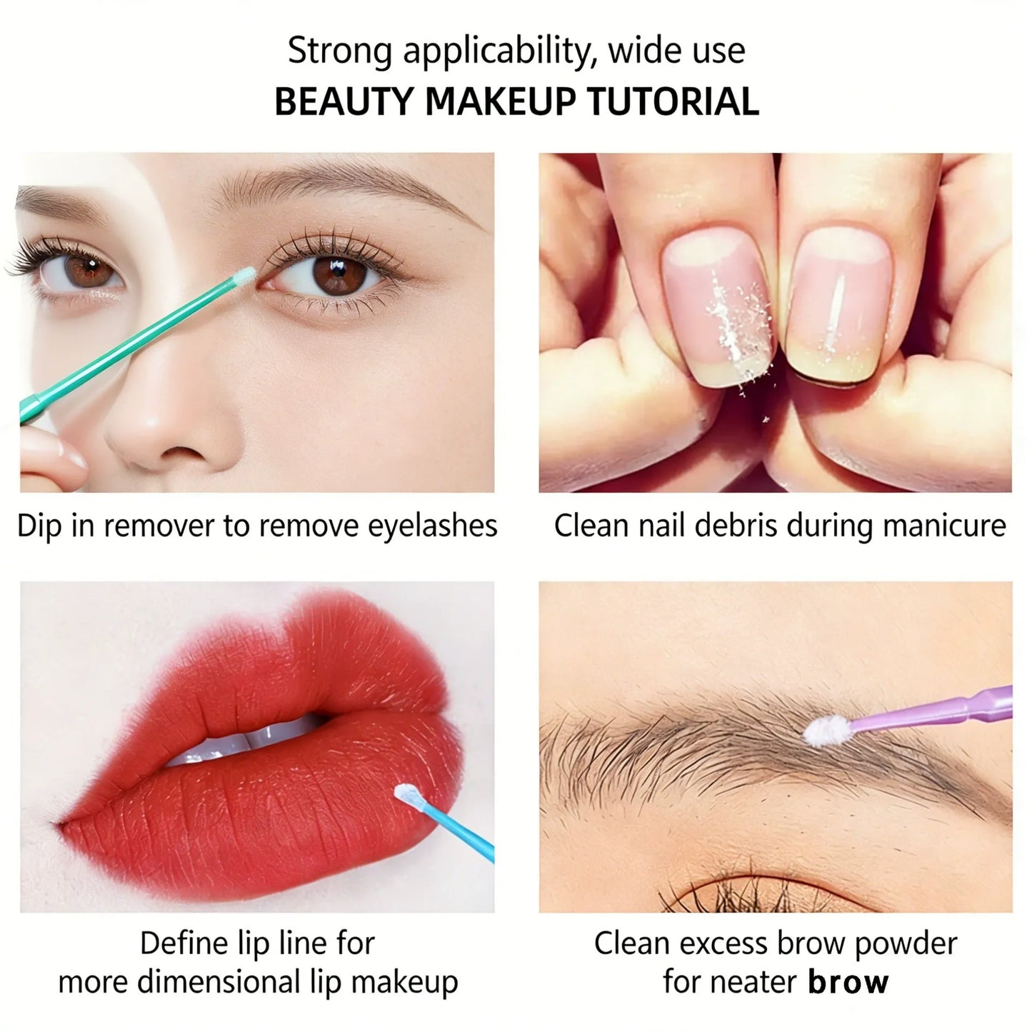 Disposable Nano Micro Applicator Swabs – Precision Cleaning & Lash Extension Beauty Tools (About 100PCS/Bag)