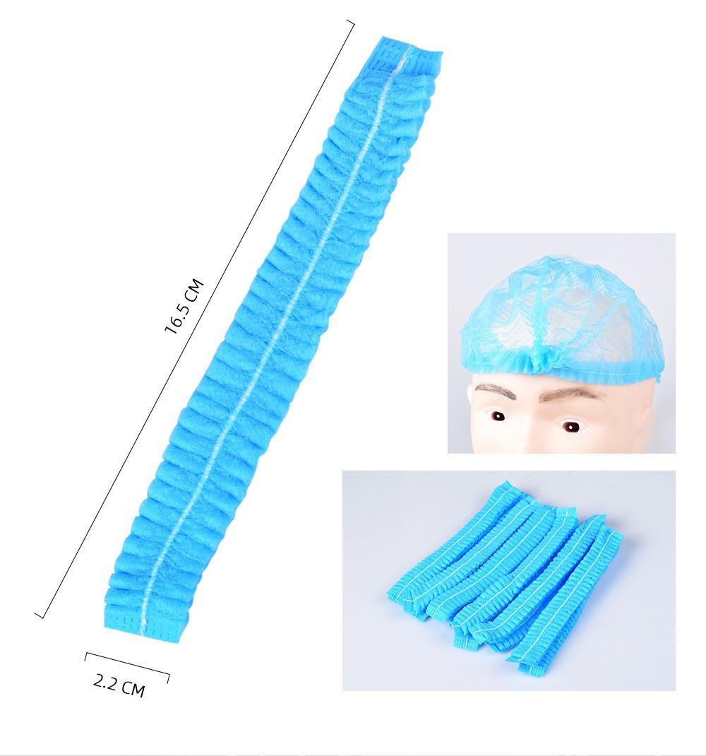 Disposable Non-Woven Bouffant Caps – 100pcs Blue Hair Covers