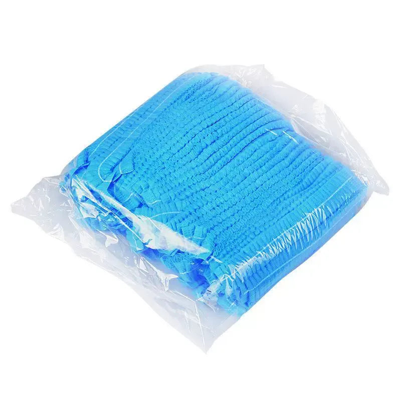 Disposable Non-Woven Bouffant Caps – 100pcs Blue Hair Covers