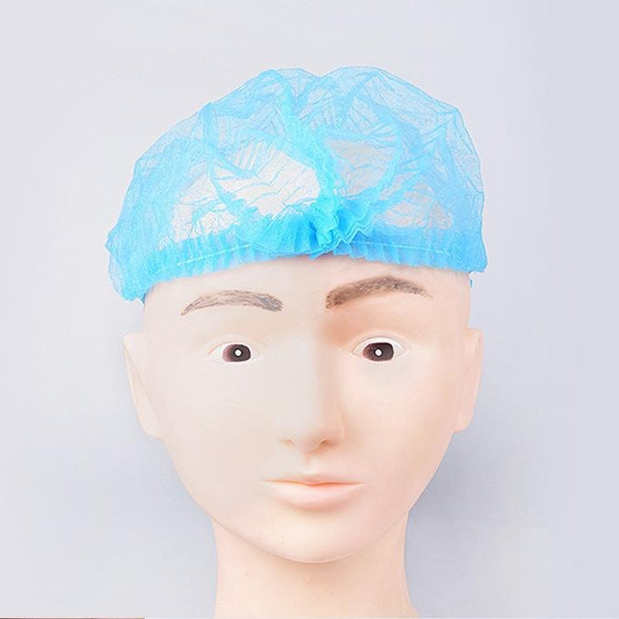 Disposable Non-Woven Bouffant Caps – 100pcs Blue Hair Covers