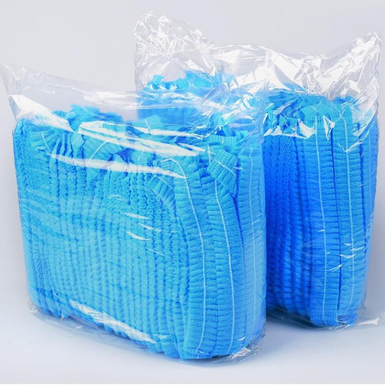 Disposable Non-Woven Bouffant Caps – 100pcs Blue Hair Covers