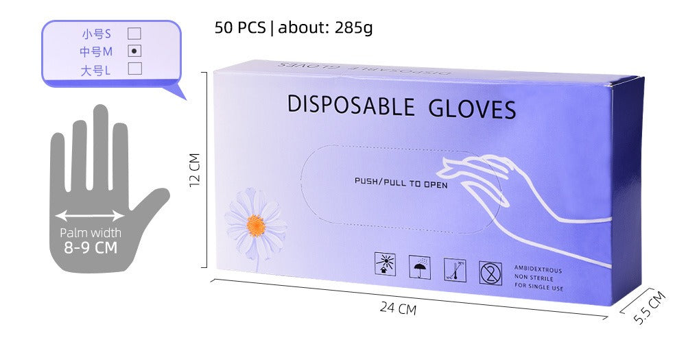Disposable PVC Gloves for PMU & Beauty Use | 50PCS Transparent Hygiene Gloves