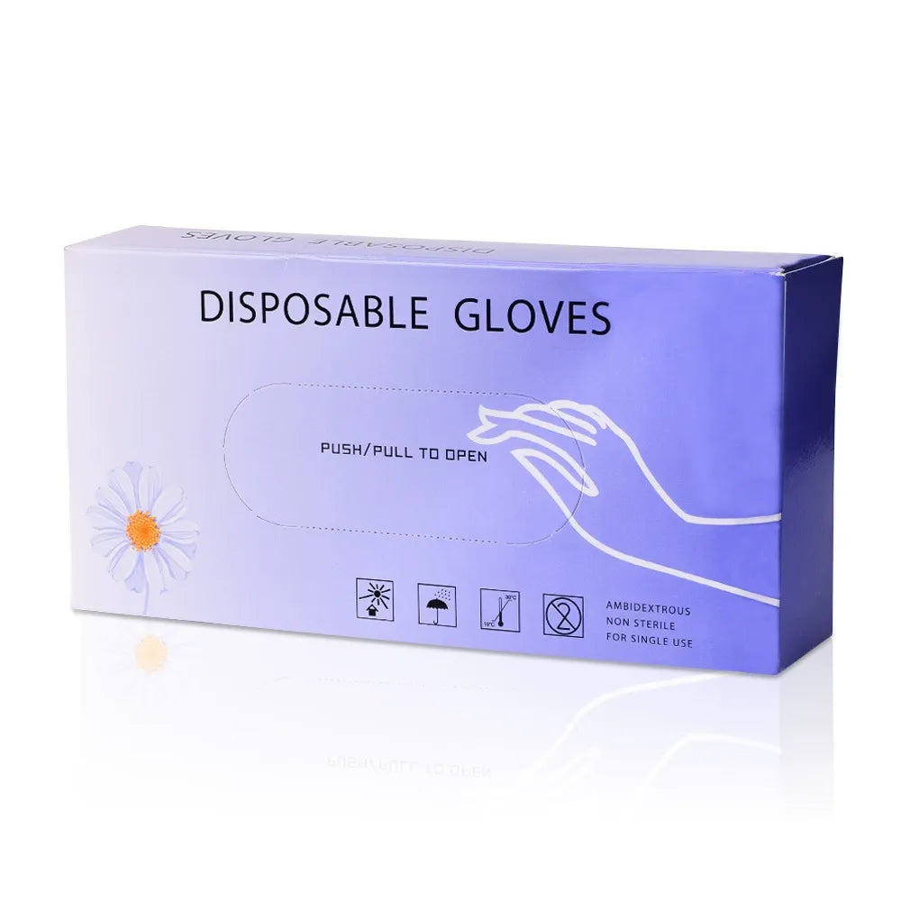 Disposable PVC Gloves for PMU & Beauty Use | 50PCS Transparent Hygiene Gloves
