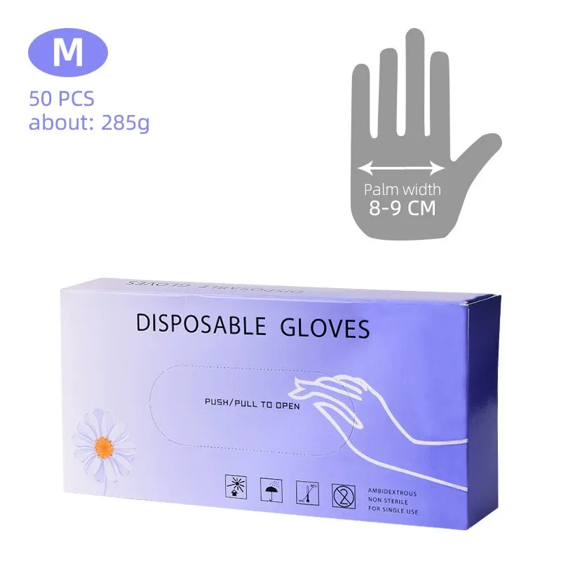 Disposable PVC Gloves for PMU & Beauty Use | 50PCS Transparent Hygiene Gloves