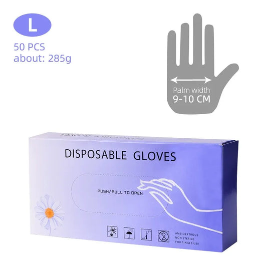 Disposable PVC Gloves for PMU & Beauty Use | 50PCS Transparent Hygiene Gloves