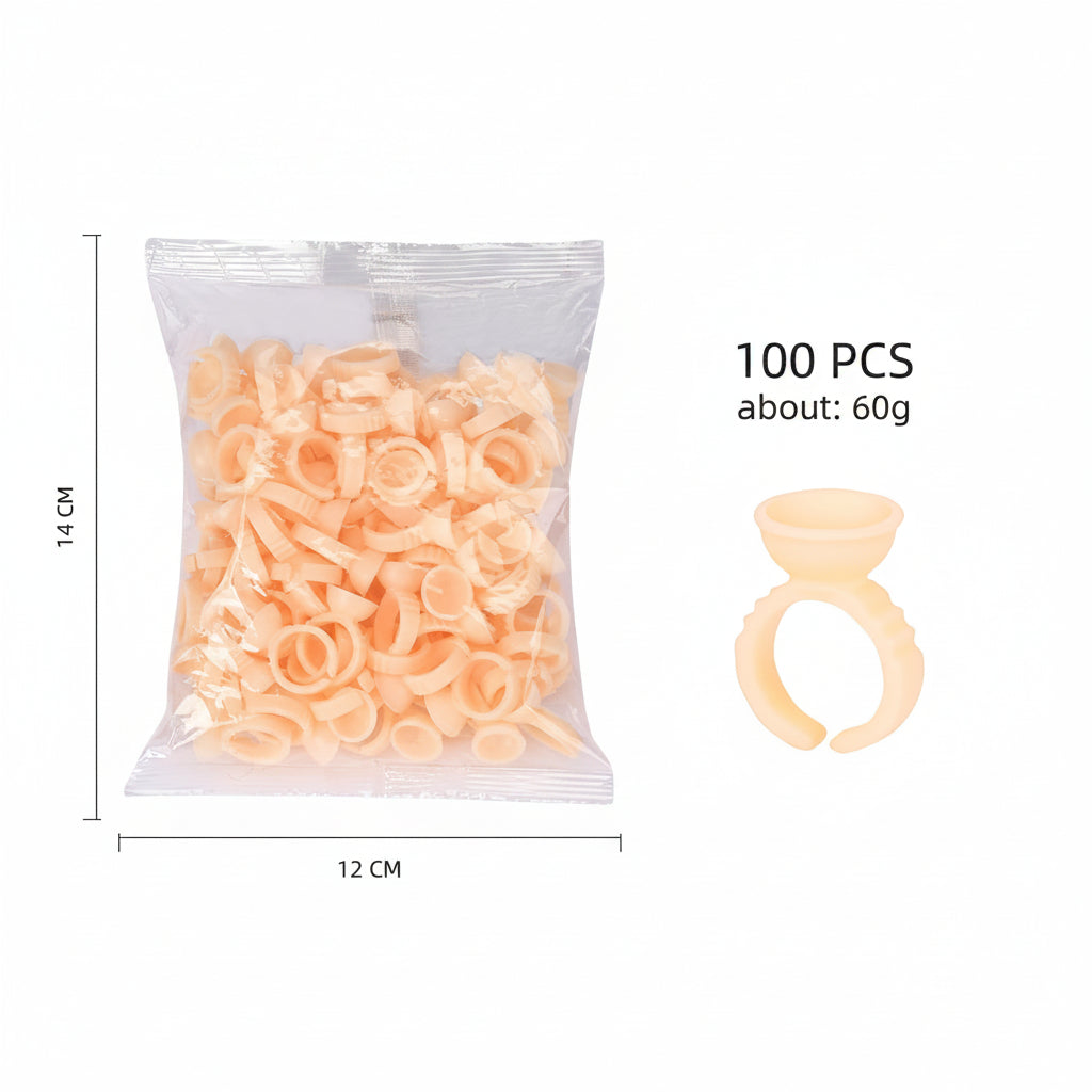 Disposable Soft Silicone Pigment Ring Cups – 100PCS PMU Ink Holder