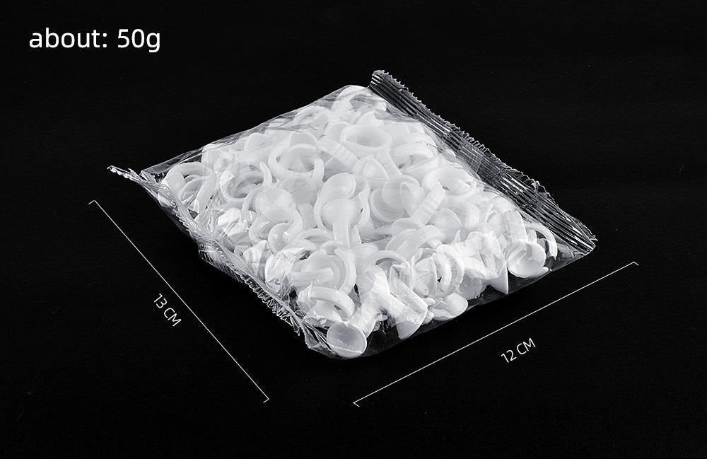 Disposable White Pigment Ring Cups – PMU Ink & Eyelash Glue Holder