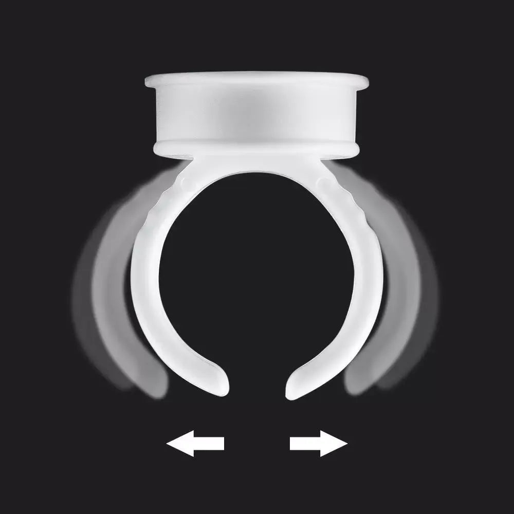 Disposable White Pigment Ring Cups – PMU Ink & Eyelash Glue Holder