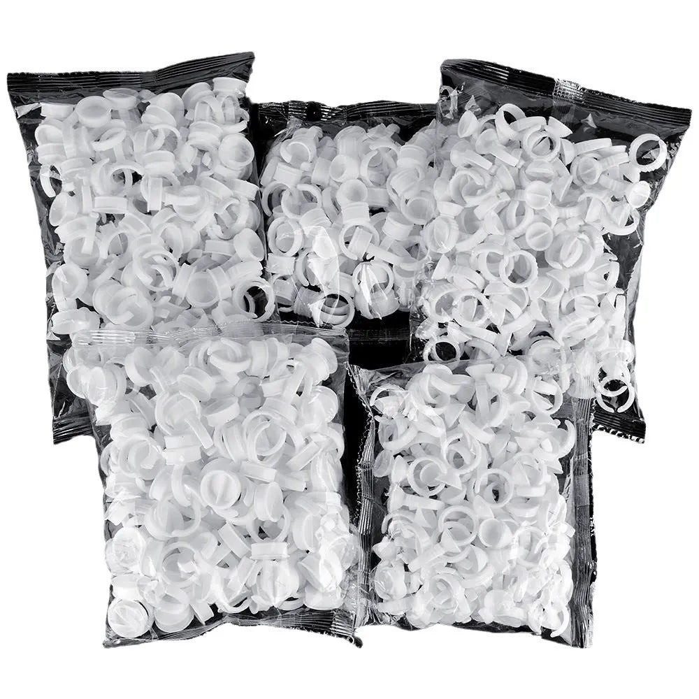 Disposable White Pigment Ring Cups – PMU Ink & Eyelash Glue Holder